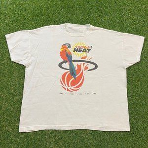 Vintage Miami Heat T Shirt Tee Basketball tropical heat shirt tee